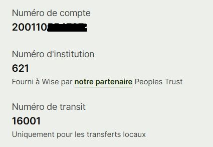 Exemple compte au Canada