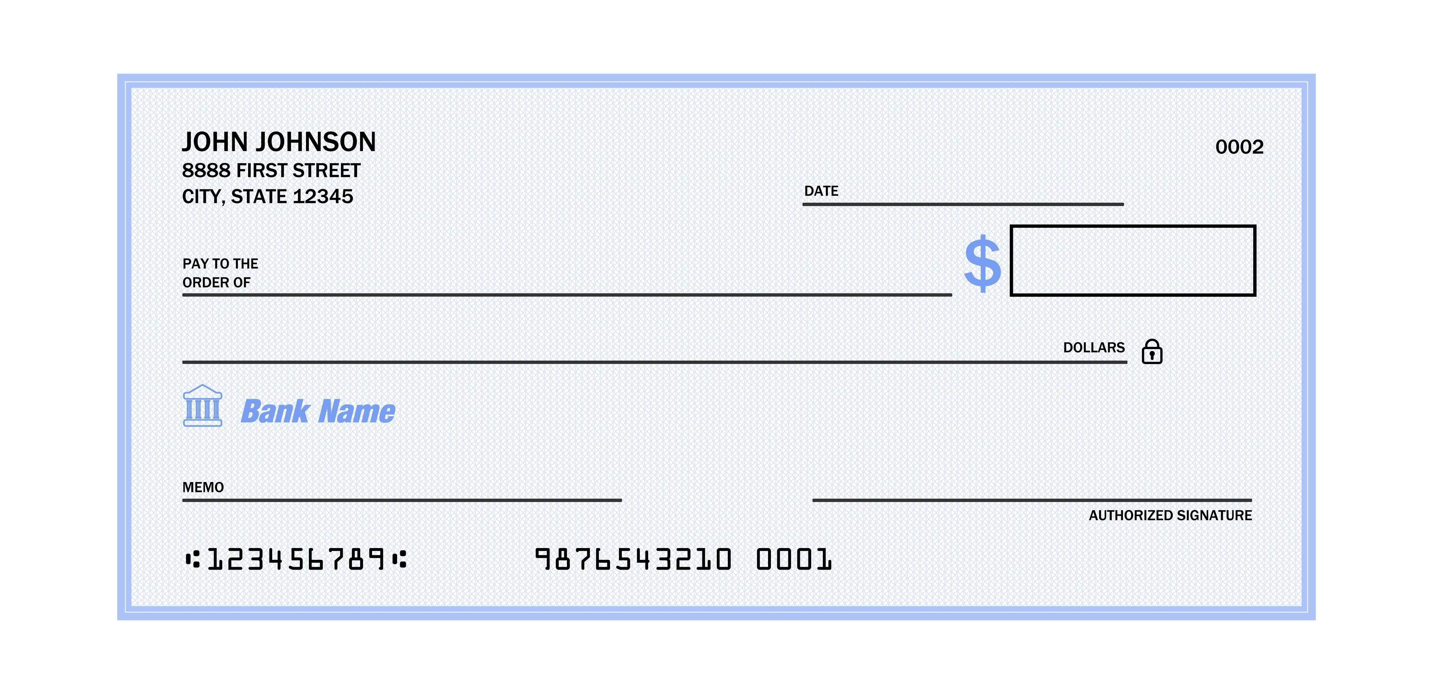 Exemple de chèque américain