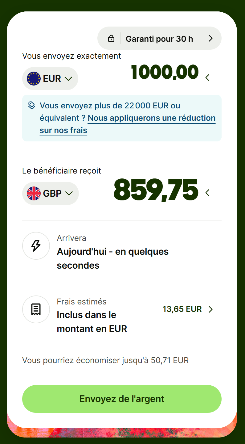 Calculateur de frais Wise